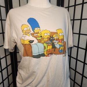 The Simpsons White Graphic Short Sleeve Tee